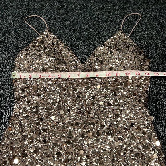 Adrianna Papell Petite Bronze Sequin Evening Dress - Picture 8 of 16